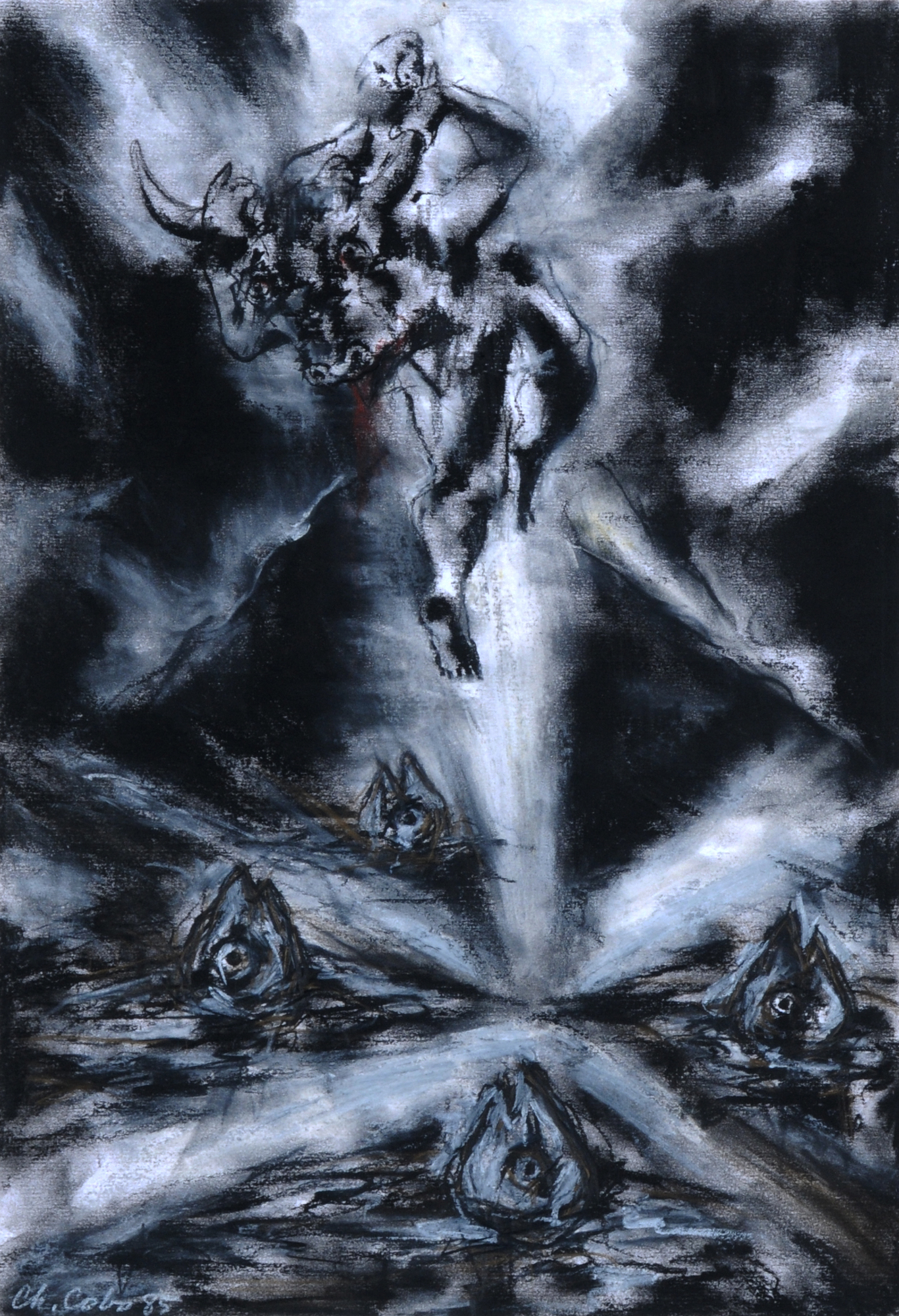 Chema Cobo, 2 drawings: Self Portrait in the Studio; It's just the Beginning
