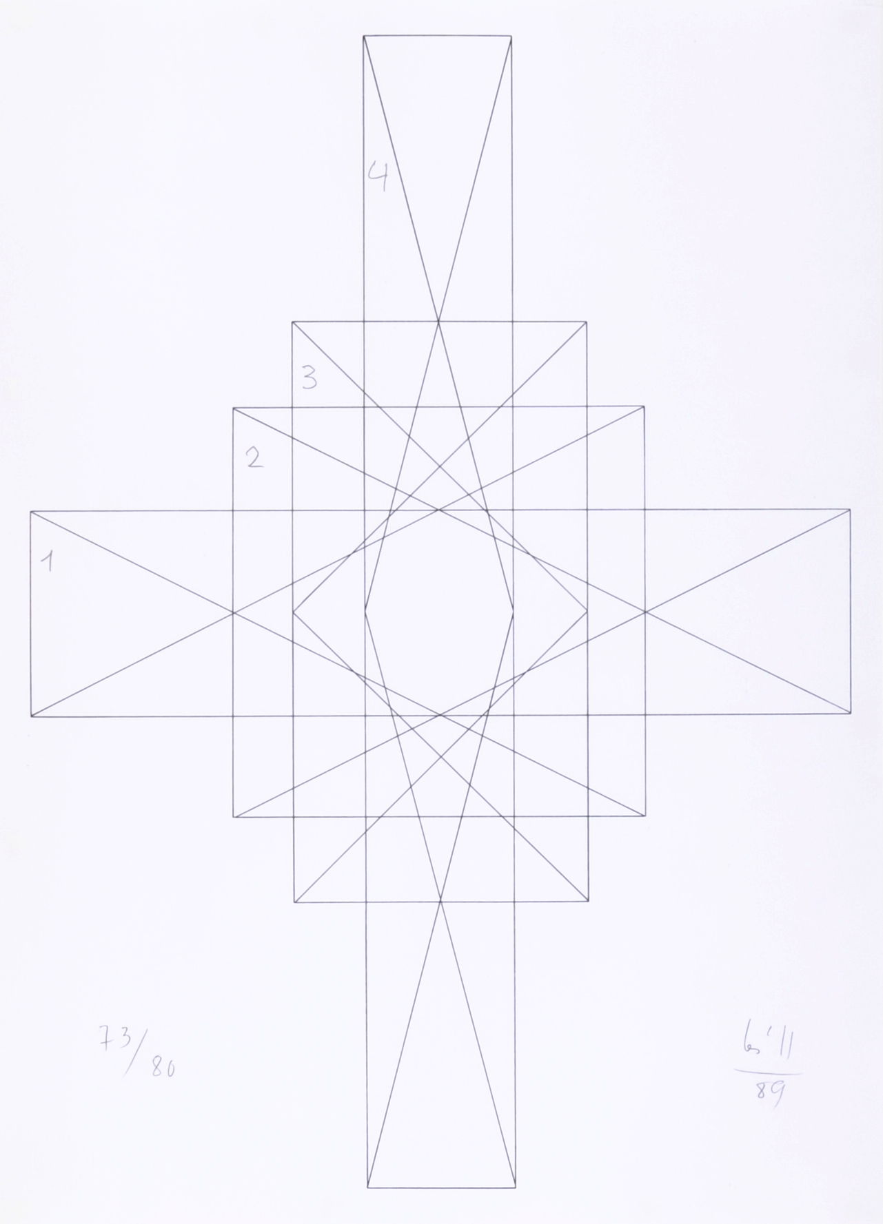 Max Bill, 5 sheets from "Vier quantengleiche Variationen aus blau und gelb wird rot und grün"