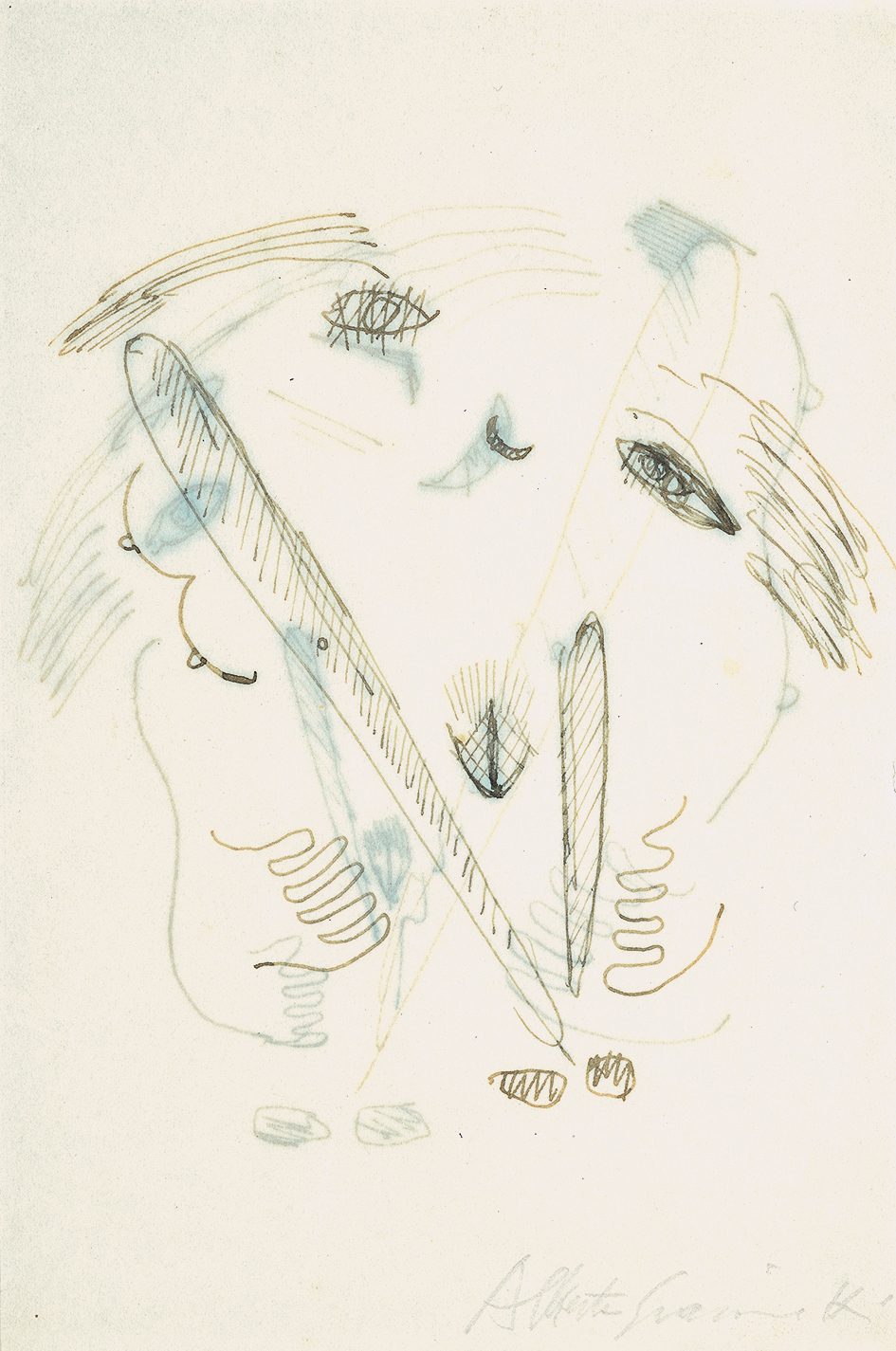 Alberto Giacometti, Recto/verso: femme, composition surréaliste (recto); femme, composition surréaliste (verso)