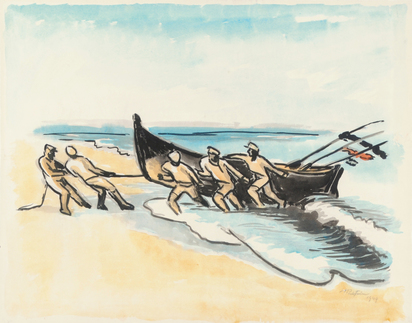 Anlanden des Bootes (Going ashore by Boat)