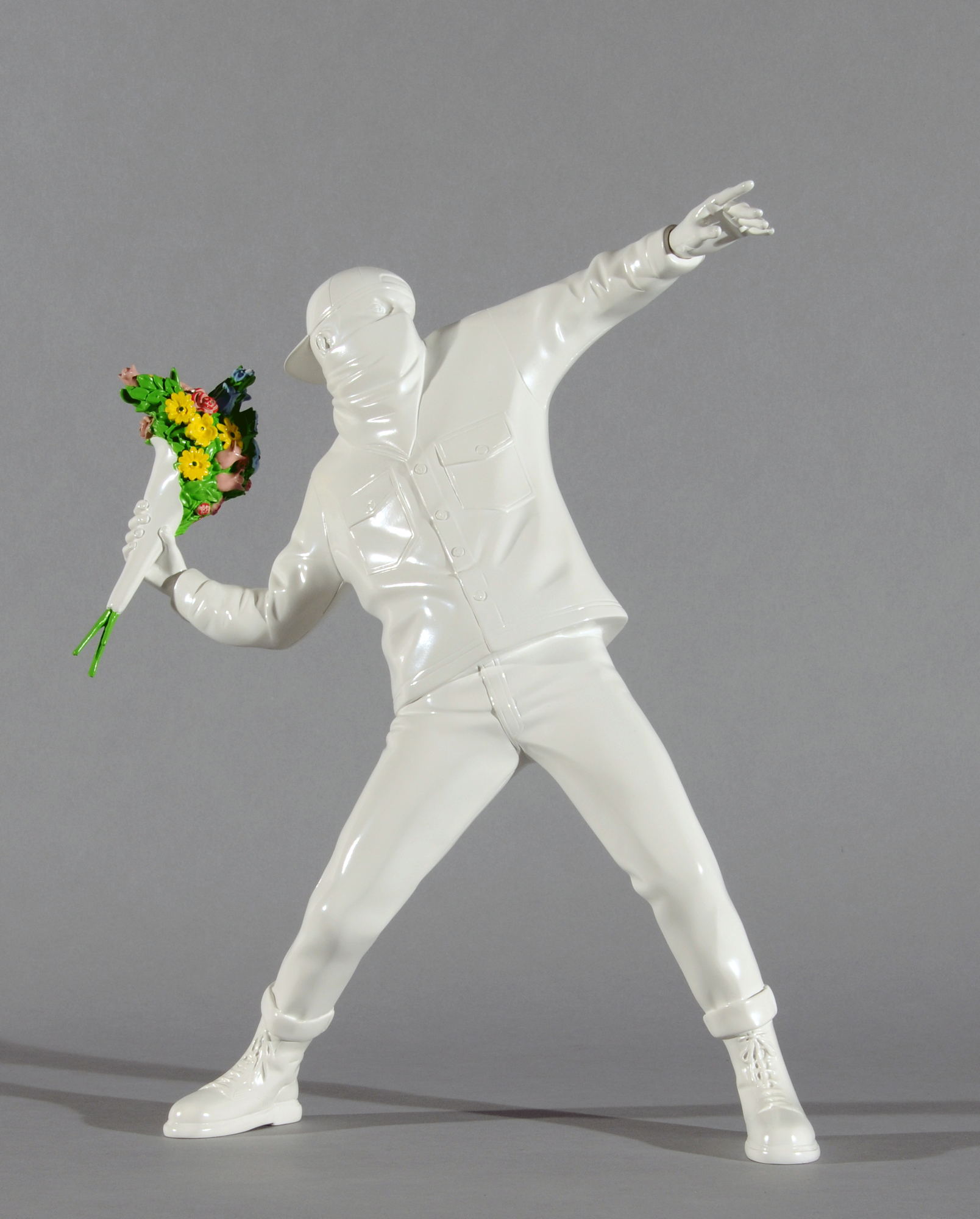 Banksy, after. Flower Bomber (White Version)