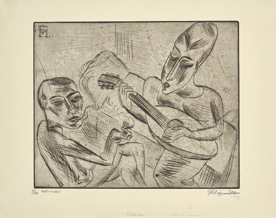Conrad Felixmüller, Ehepaar (Selbst und Londa mit Laute)