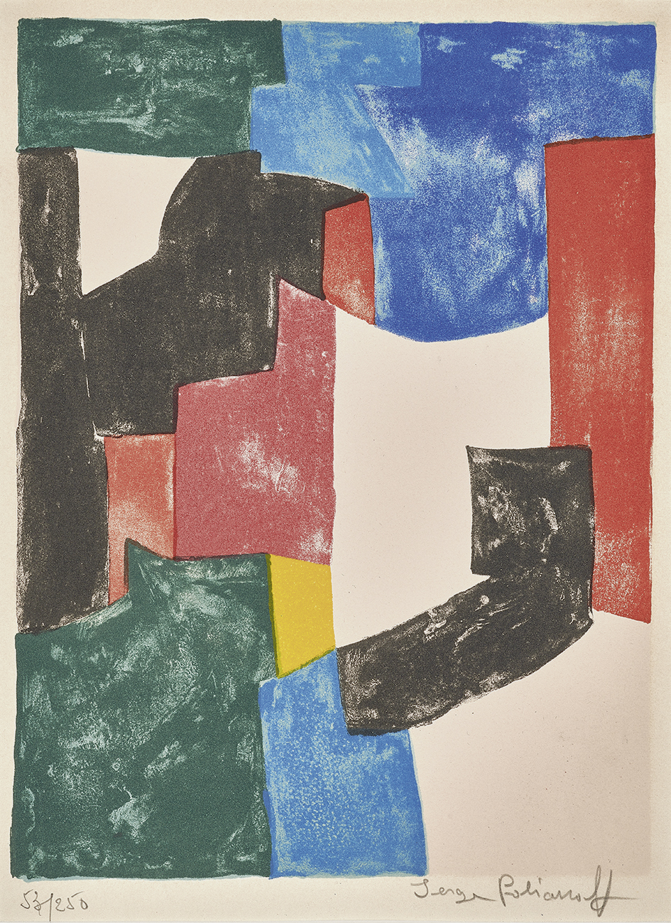 Serge Poliakoff, Composition noire, bleue et rouge (Composition black, blue and red)