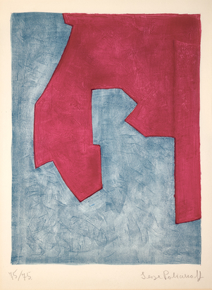 Composition rouge et bleue