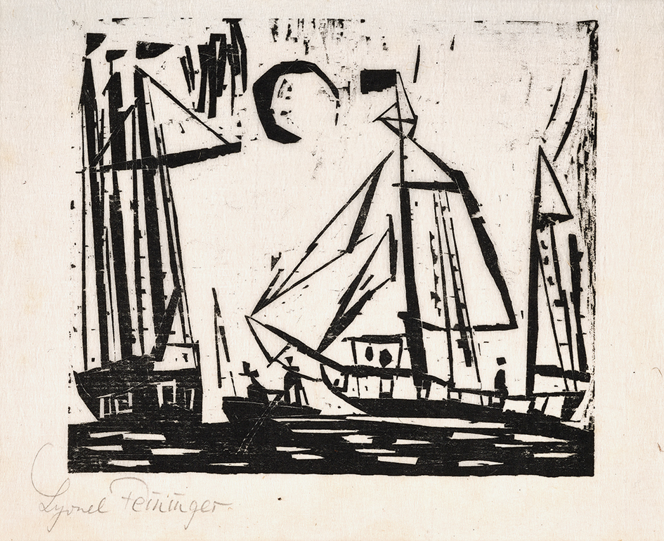 Lyonel Feininger, Segelboote (mit Mond)