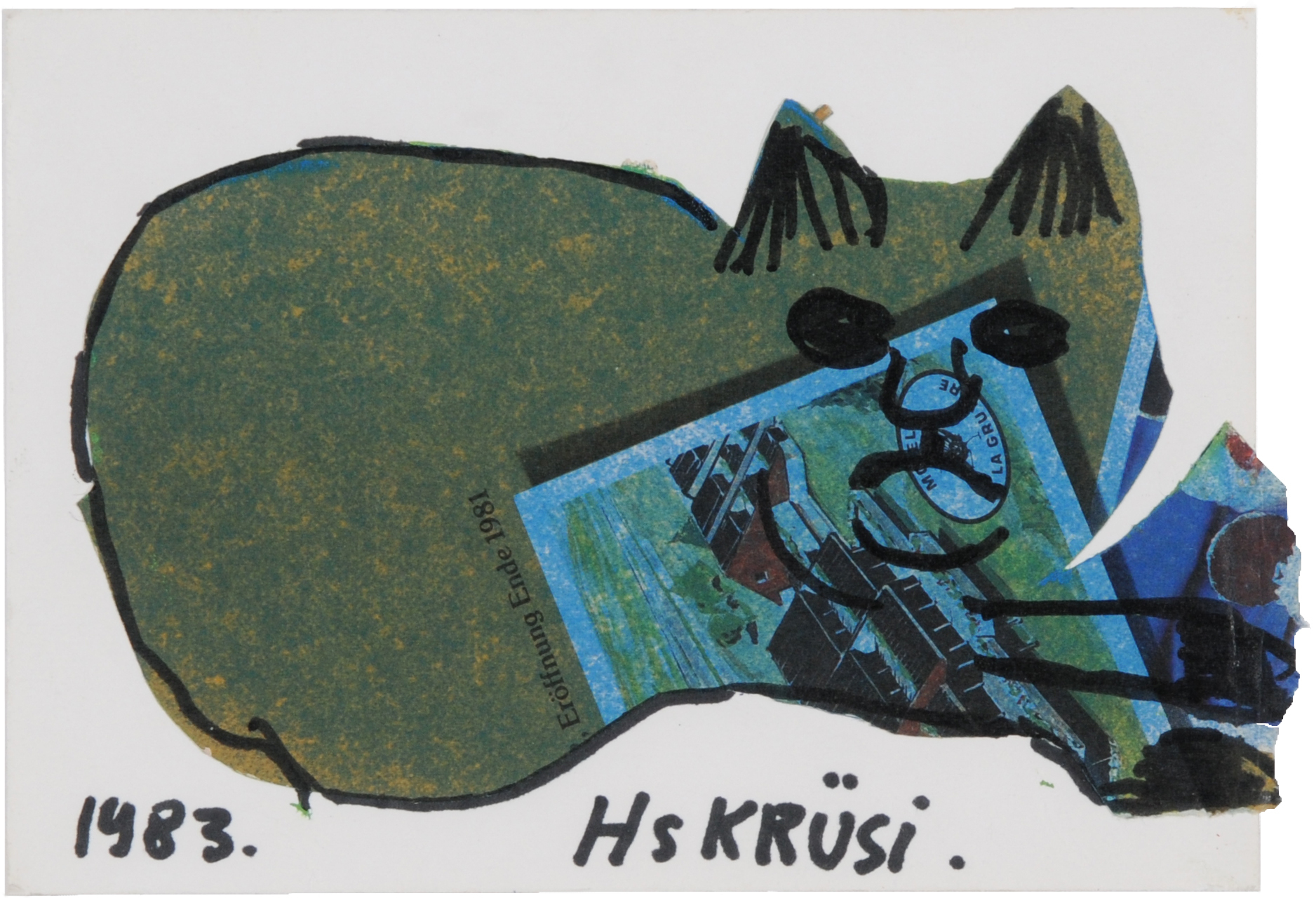 Hans Krüsi, 2 Werke: Katze, 1983; Katze
