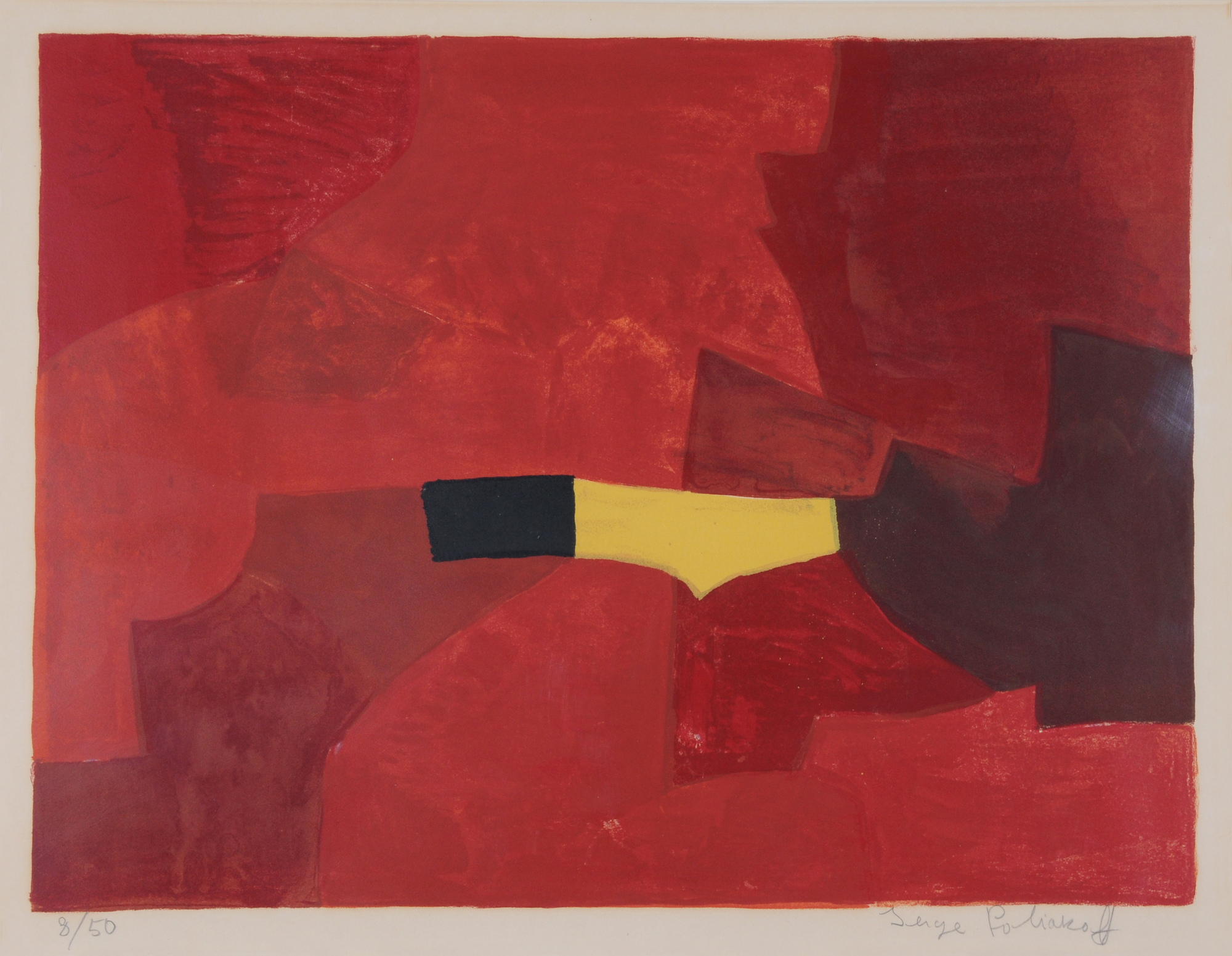 Serge Poliakoff, Composition lie-de-vin, jaune et noire