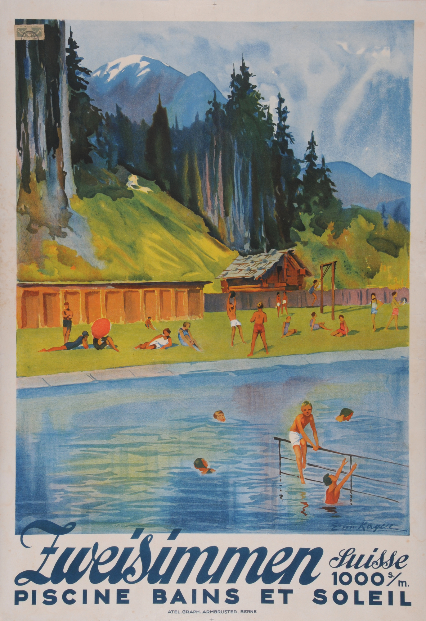 Erika von Kager, Zweisimmen - piscine - bains et soleil