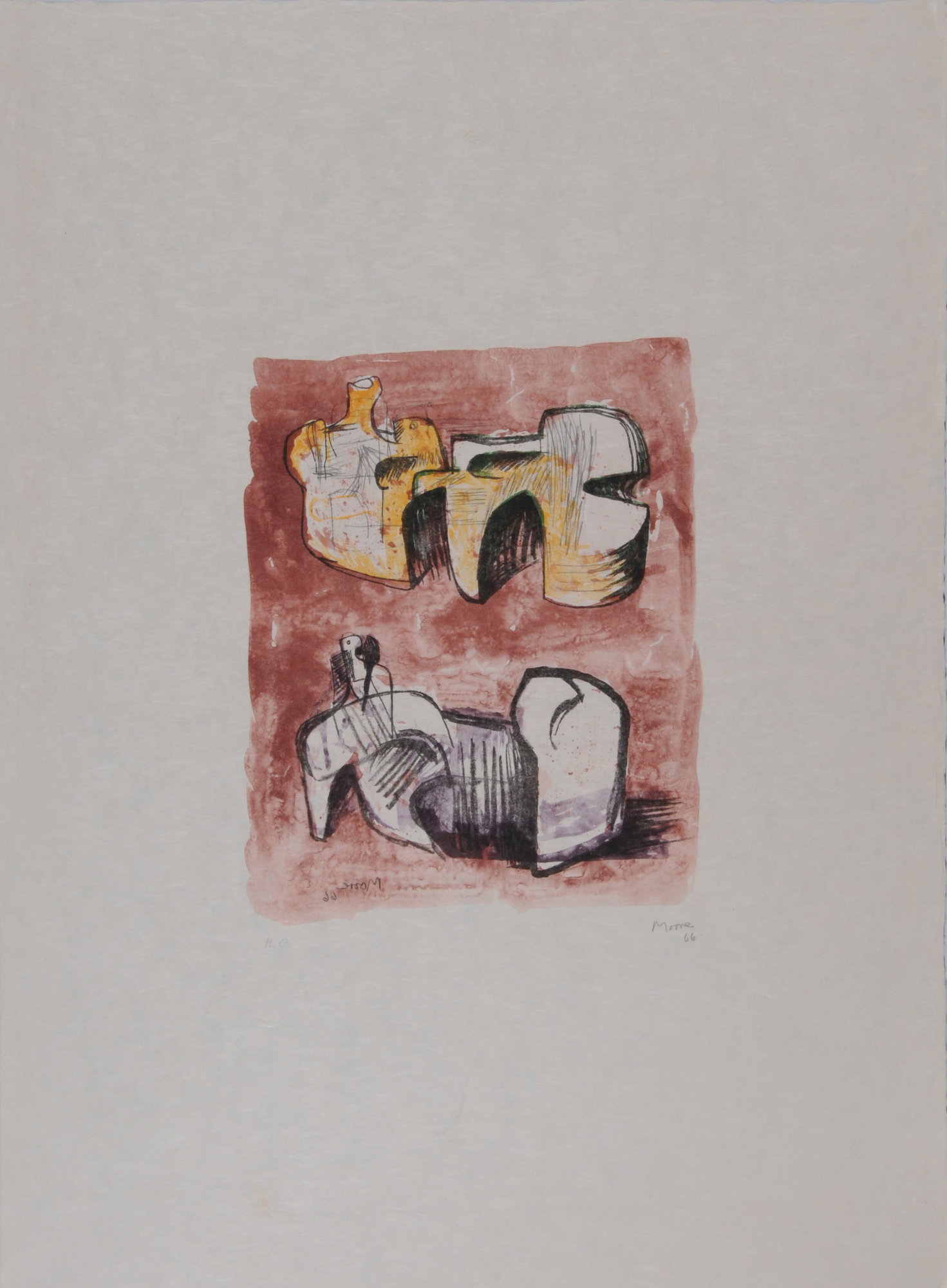 Henry Moore, Two Monumental Reclining Figures