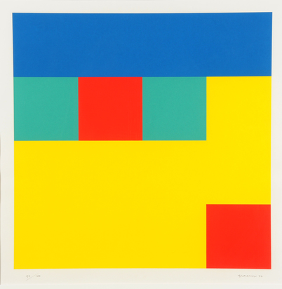 4 Blätter: Ohne Titel, 1972; Disloziertes Quadrat, 1974;  Ohne Titel, 1977 (2)