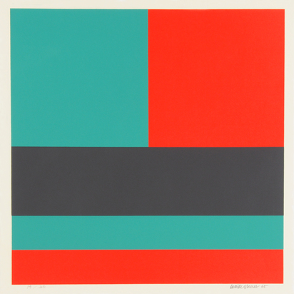 3 Blätter: Rot plus Grün, 1965; Strukturierte Elemente, 1971; Ohne Titel, 1968