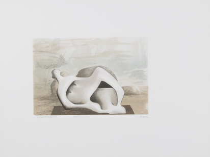 Reclining Figure against Sea and Rocks