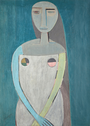 Jeune fille sur fond vert