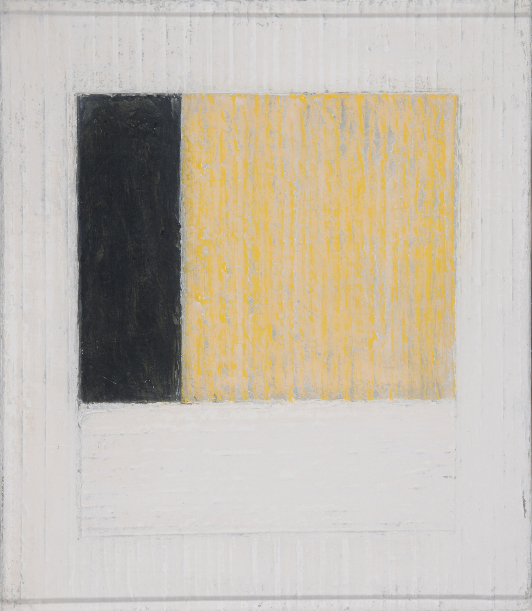 Peter Royen, 2 paintings: Weisse Felder, 1987; Felder mit Gelb und Schwarz, 1992
