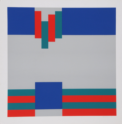 2 Blätter: Camille Graeser, Ohne Titel, 1969;  Fritz Glarner, Relation Painting Nr. 9