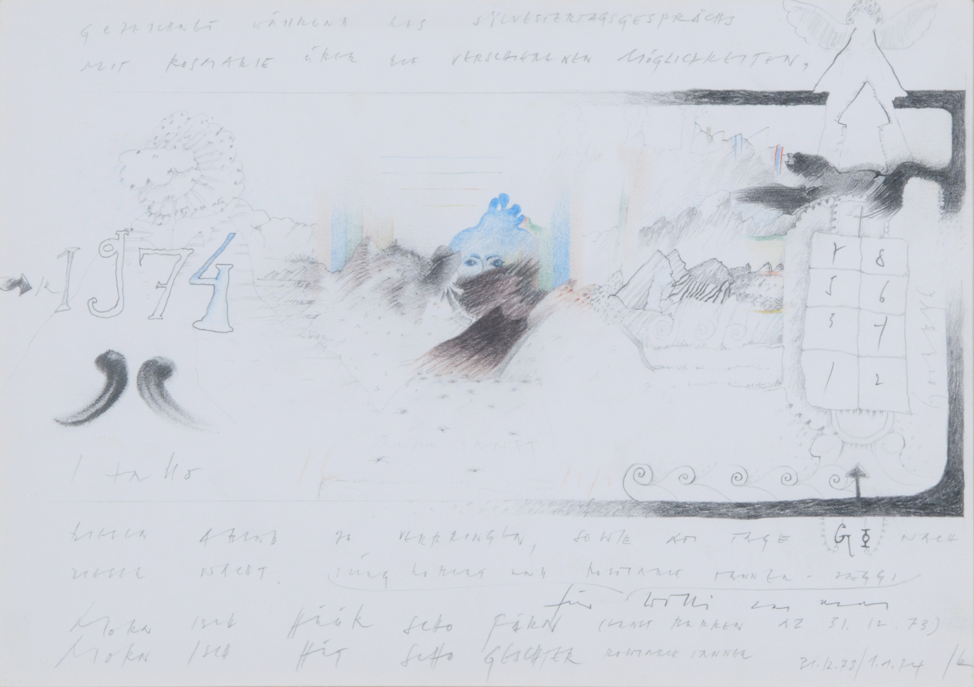 Schang Hutter, 2 Werke: Ohne Titel, 1973-74: Ohne Titel, 1985