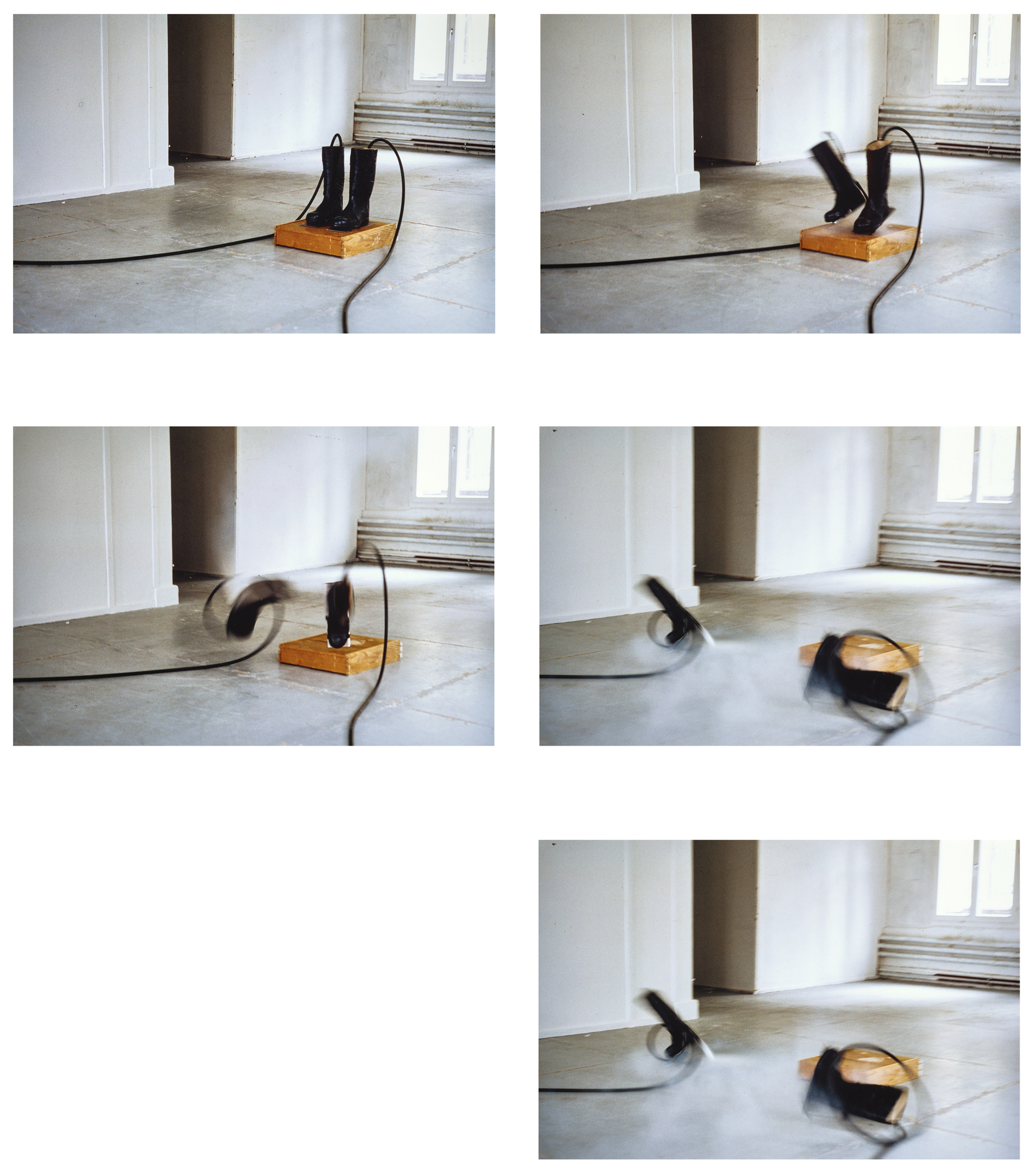 Roman Signer, 5 Photographs: Stiefel (Boot)