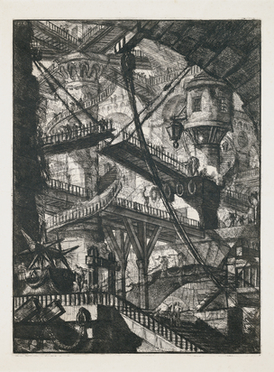 Die Zugbrücke, Platte VII, 2. Ausgabe aus "Carceri d'Invenzione"