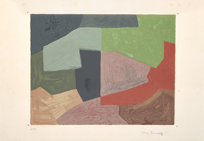 Composition mauve, grise et verte