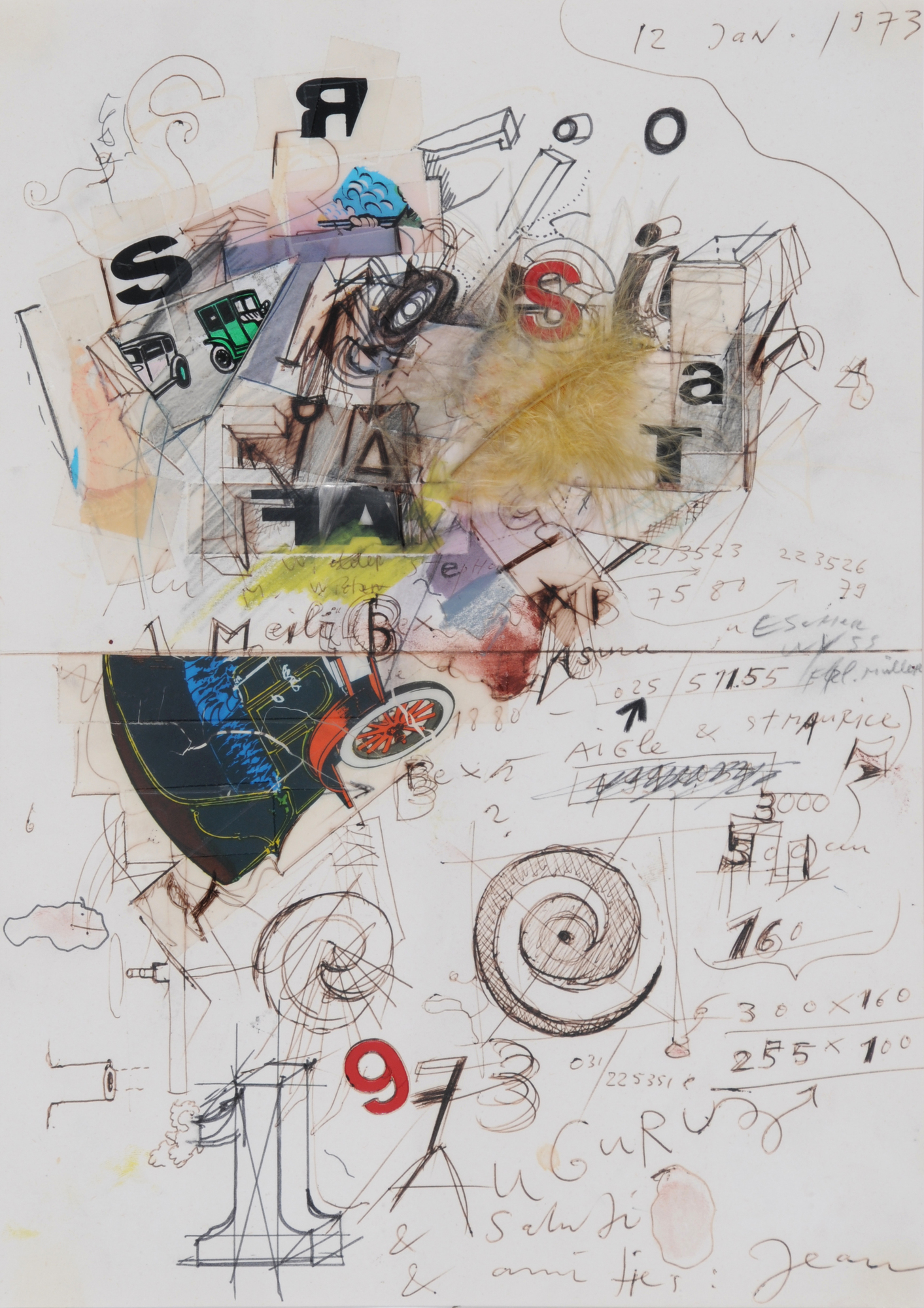 Jean Tinguely, Lettre 12 Jan. 1973