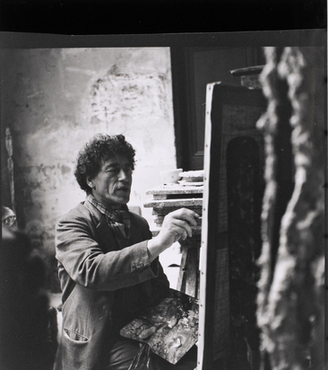 3 Photographs: Alberto Giacometti im Atelier (2); Atelier Giacometti
