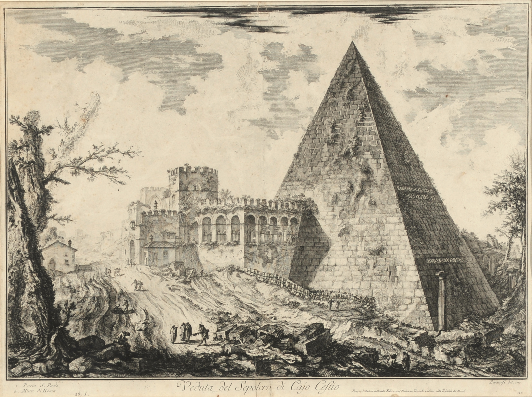 Giovanni-Battista Piranesi, Veduta del Sepolcro di Cajo Cestio