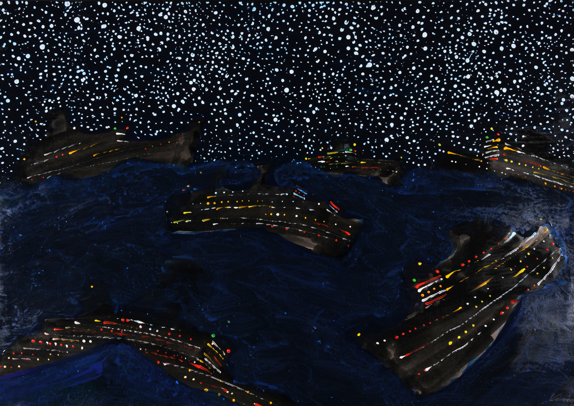 François Viscontini, Schiffe bei Nacht (Boats at Night)