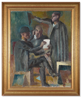 Trois hommes dans l'atelier (Three Men at the Atelier)
