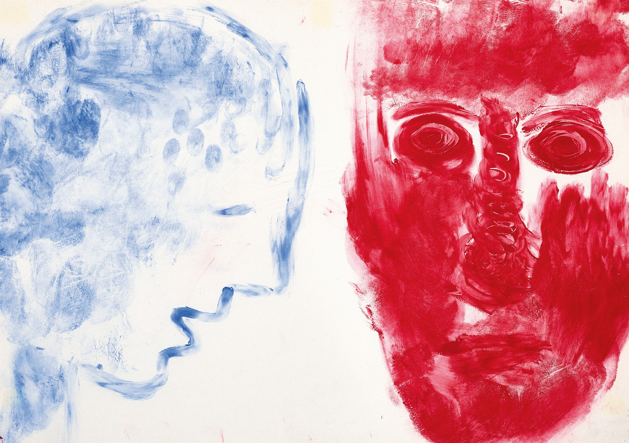 Miriam Cahn, Frau Blau redet zu rotem Mann