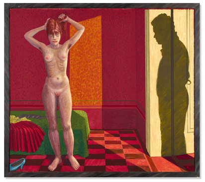 Akt im Zimmer und Schatten