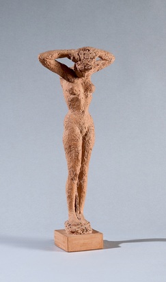 Standing Nude with Arms over Head