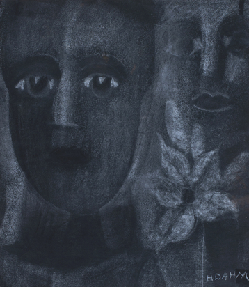 Two Faces with Daffodils