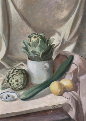 Stillleben mit Artischocken, Gurken und Zitronen (Still Life with Artichokes, Cucumbers and Lemons)