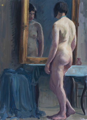 Nu de dos devant un miroir
