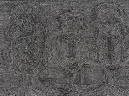 Trois visages de face