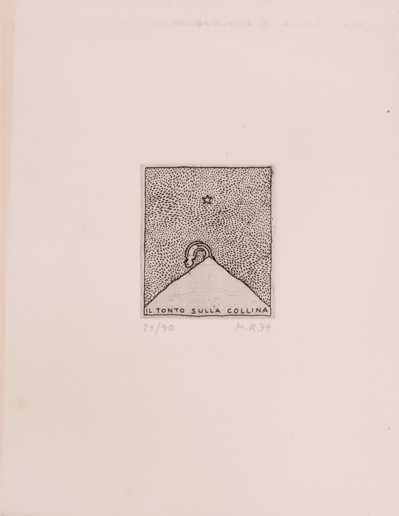 Markus Raetz, 3 Blätter: Il tonto sulla collina, 1974; Kopfspirale, 1974; Profil III