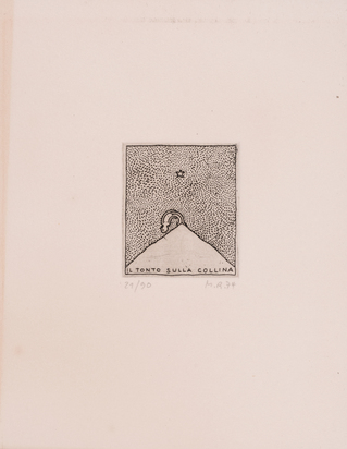 3 Blätter: Il tonto sulla collina, 1974; Kopfspirale, 1974; Profil III