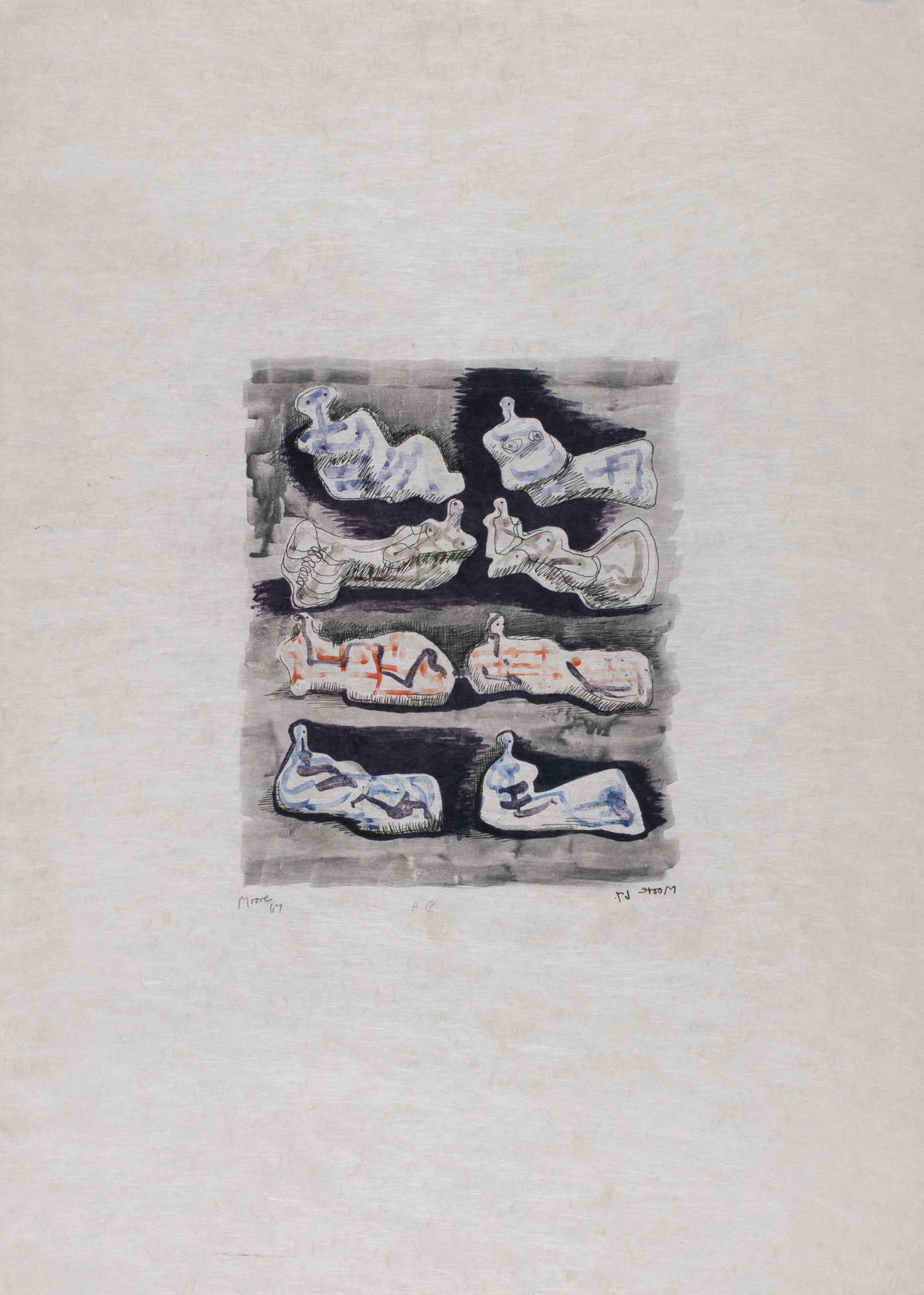 Henry Moore, Eight Reclining Figures I