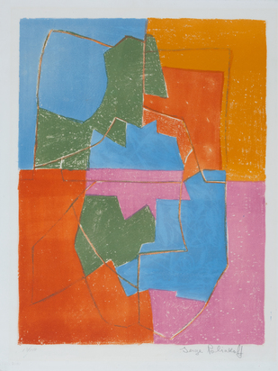 Composition rouge, verte, bleue et jaune