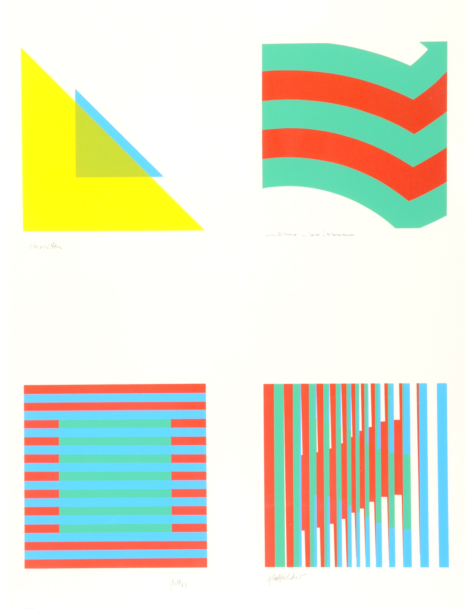 Hans Jörg Glattfelder, Sheet in collaboration: Jakob Bill; Andreas Christen; Willy Müller Brittnau; Hansjörg Glattfelder