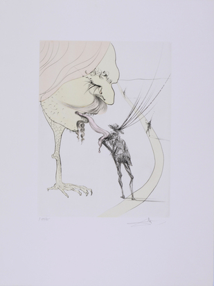 3 Blätter aus "Après 50 ans de Surréalisme", 1974: Picasso: Un billet pour la gloire; Le château de Gala; L'amour sacré de Gala