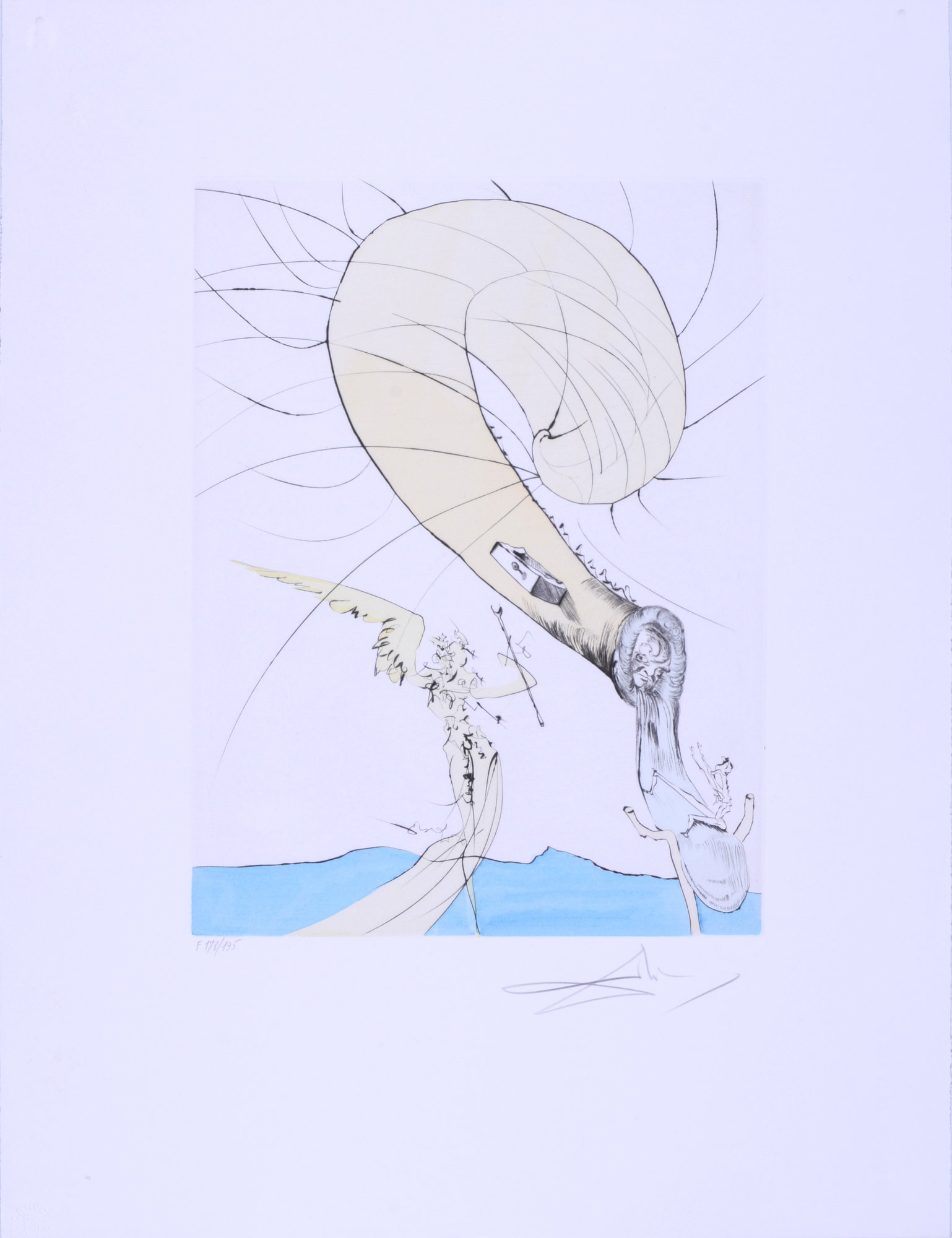 Salvador Dalí, 3 Sheets from "Après 50 ans de Surréalisme", 1974: Expulsé comme un mégot par des magots; Le dos divin de Gala; Freud à tête d'escargot