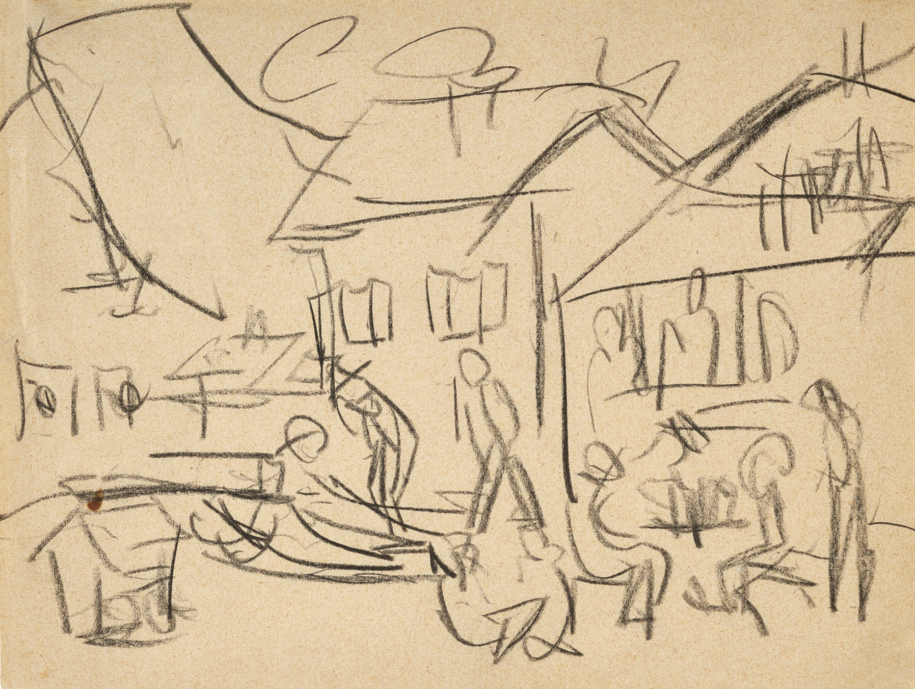 Ernst Ludwig Kirchner, Bauern auf dem Dorfplatz (Bauernsonntag)