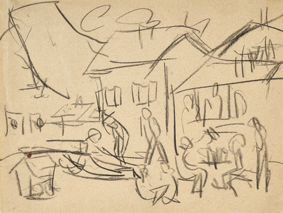 Bauern auf dem Dorfplatz (Bauernsonntag) - Farmers on the village square (Farmer's Sunday)