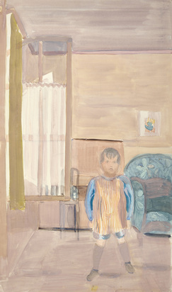 Knabe in Interieur
