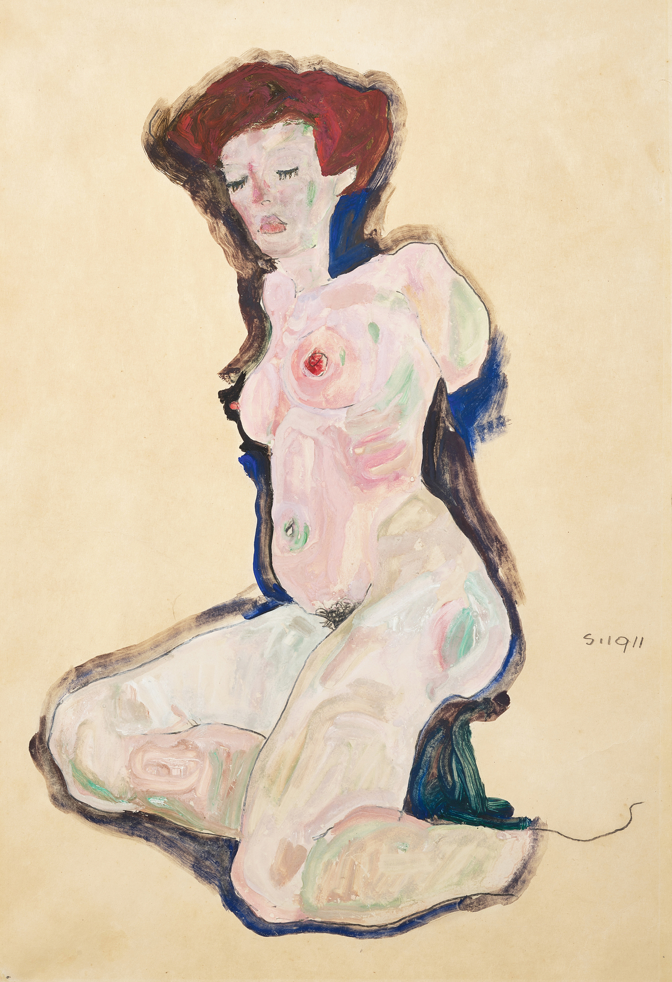 Egon Schiele, Sitzender weiblicher Akt