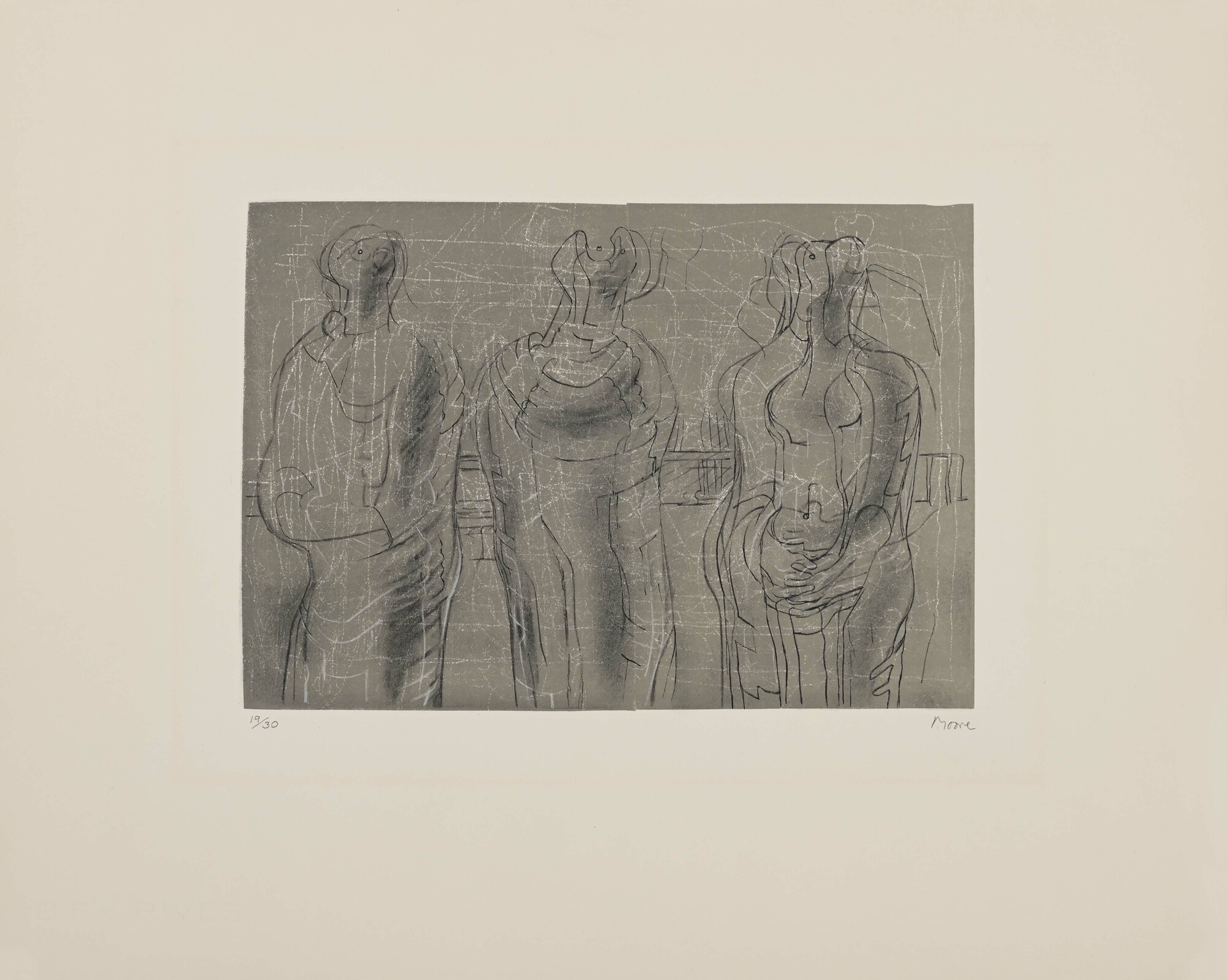 Henry Moore, Three Cloaked Figures I
