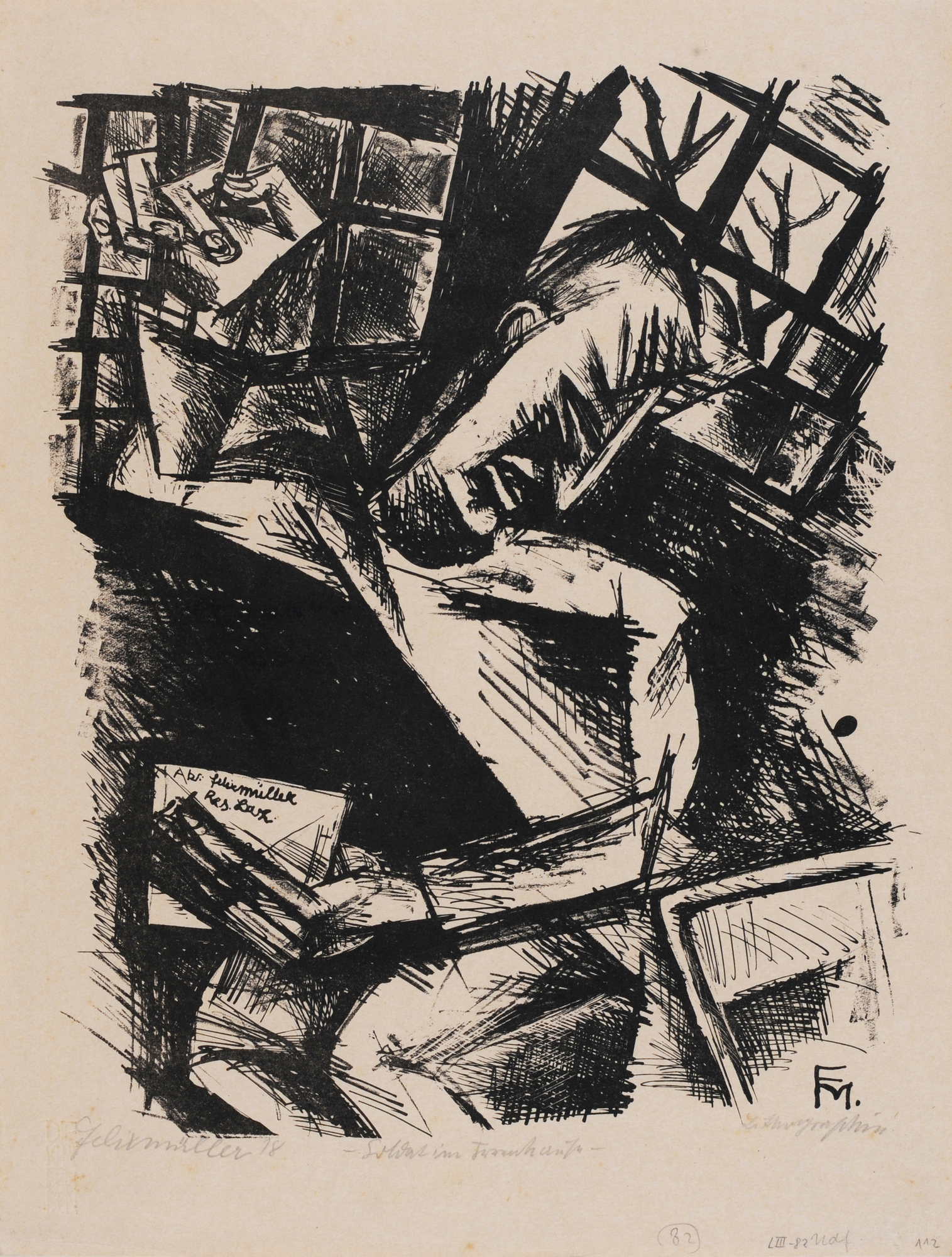 Conrad Felixmüller, Soldat im Irrenhaus (II)