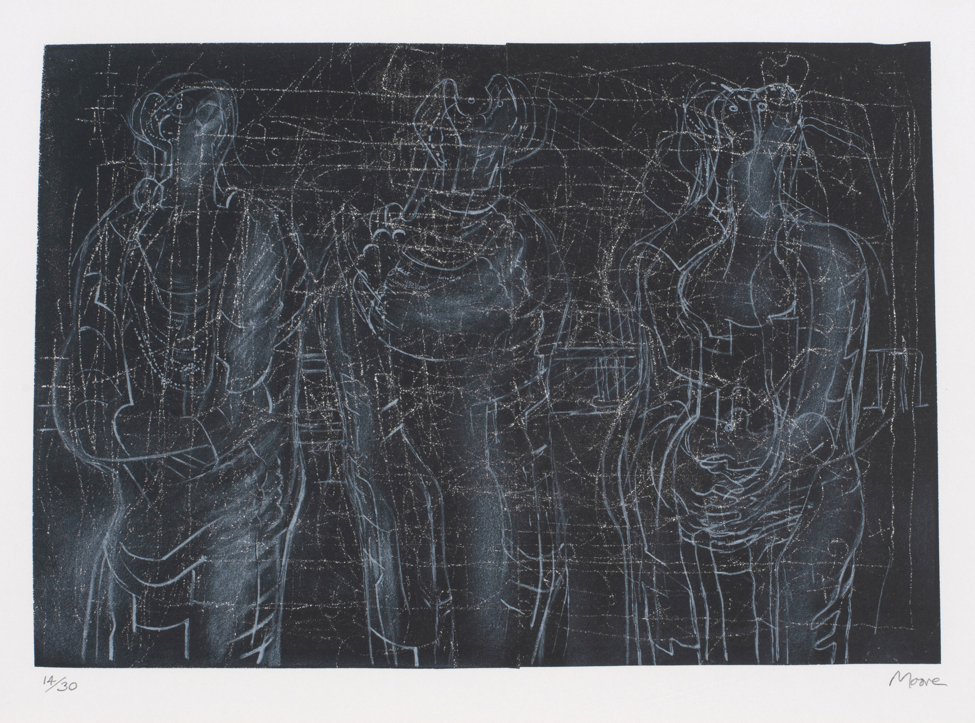 Henry Moore, Three Cloaked Figures II