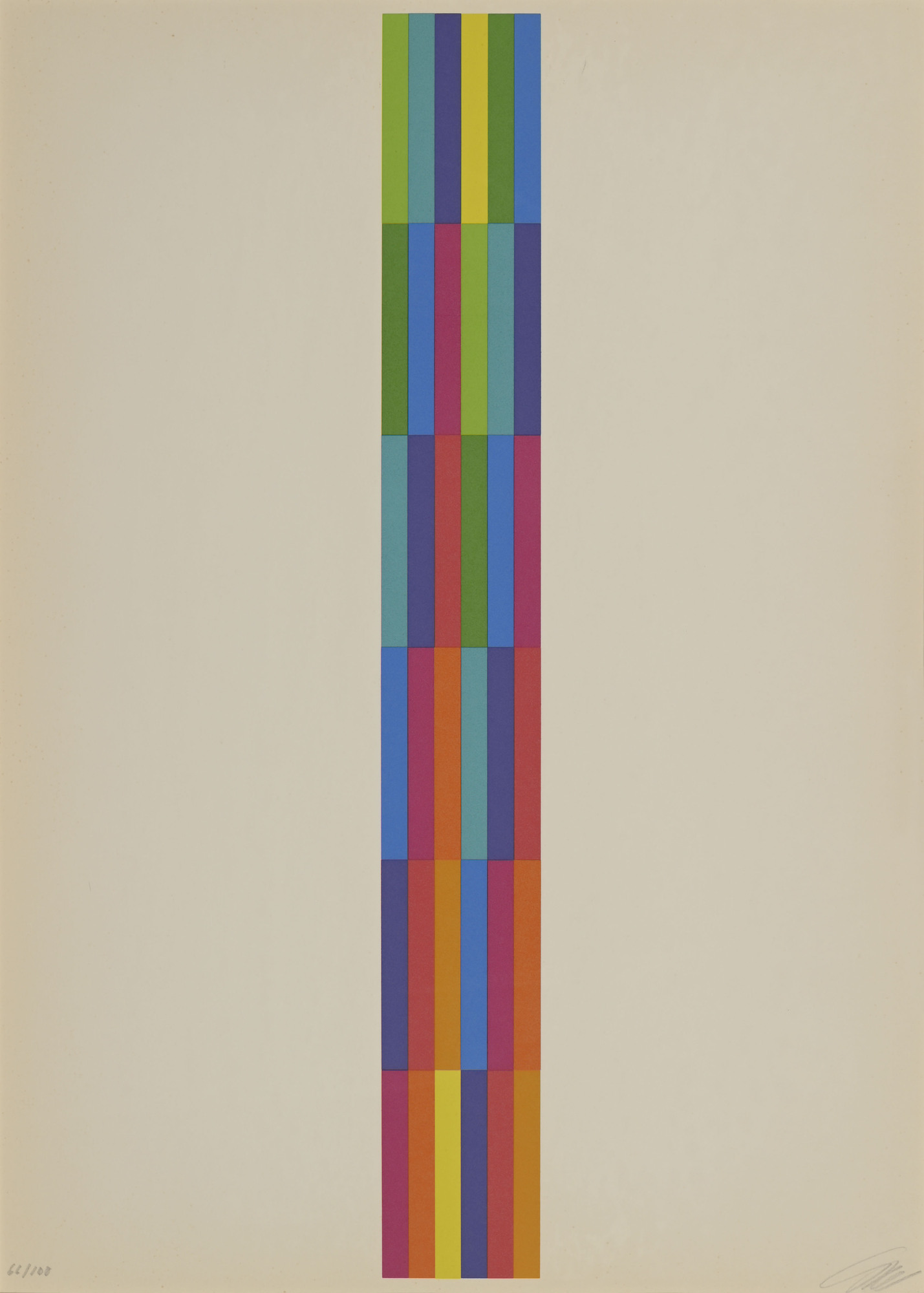 Richard Paul Lohse, Four sheets from "Vier vertikale serielle Strukturen"